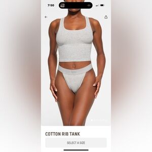 Skims light heather gray cotton rib tank small